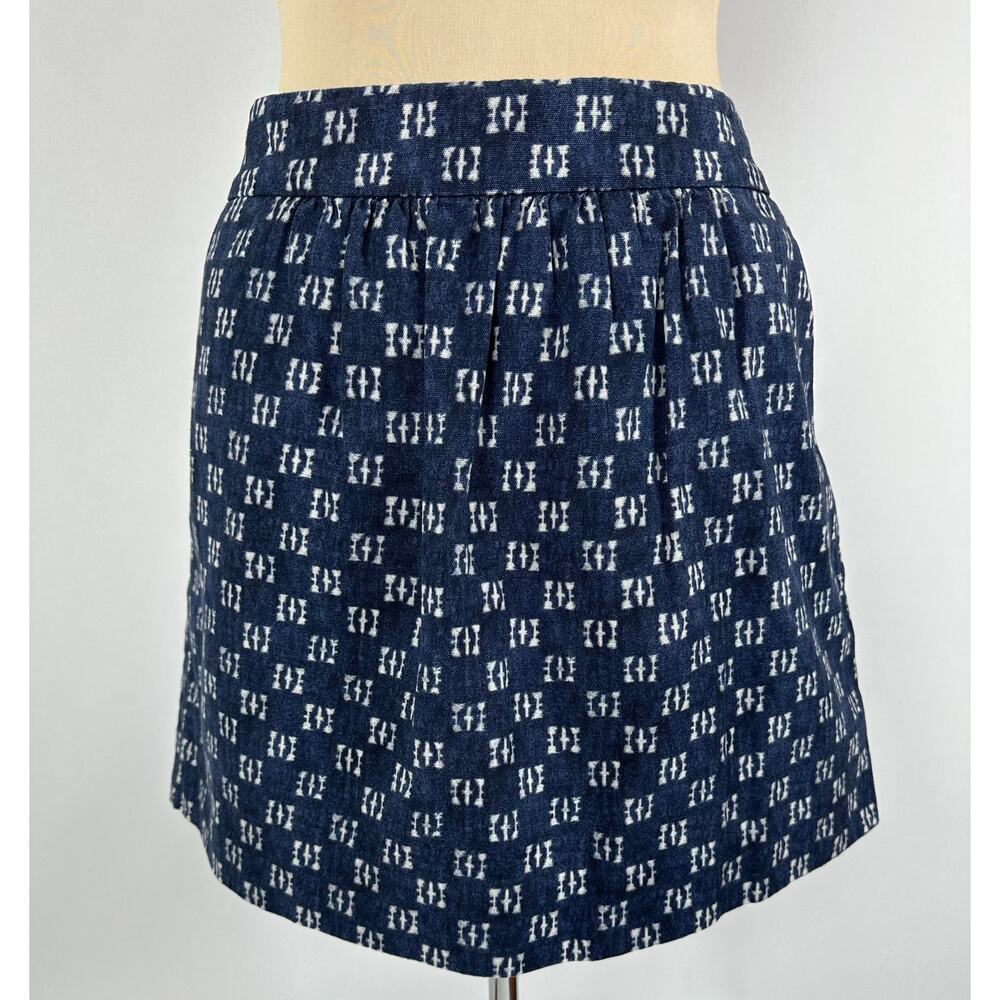 Vintage Y2K Gap Size 10 Medium Low-Rise Mini Skirt Thick Fabric Blue Geometric